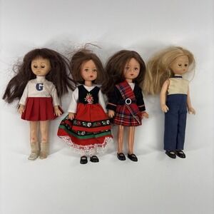 Lot Of 4 Vintage 1970's Vogue Ginny 8" Dolls Various Styles See Pictures Read